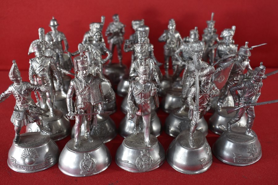 COLLECTION OF 21 90MM CHARLES STADDEN PEWTER MILITARY FIGURES-SOLD
